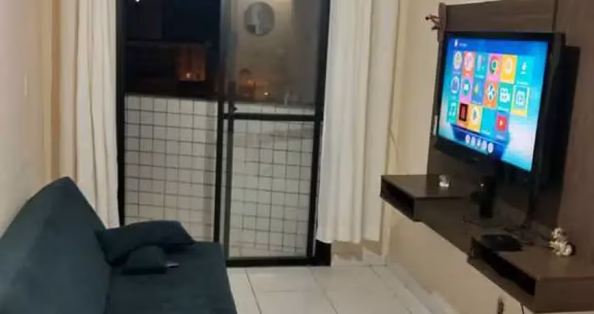Apto 400m praia com 1 dormitório, 1 banheiro, 1 vaga, sacada, mobiliado