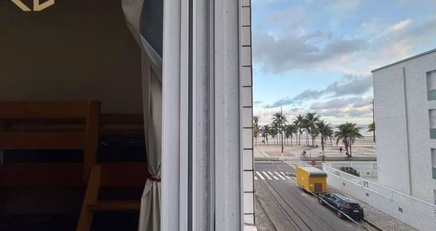 Kitnete, 1 banheiro, cozinha, 29,05m², frente para praia, vista mar, tupi