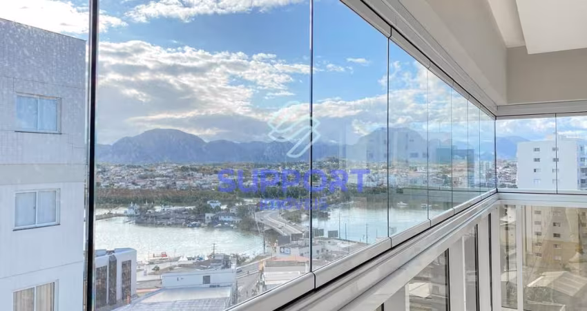 Apartamento 2 quartos no Centro de Guarapari com vista para o mar, varanda e área de lazer completa