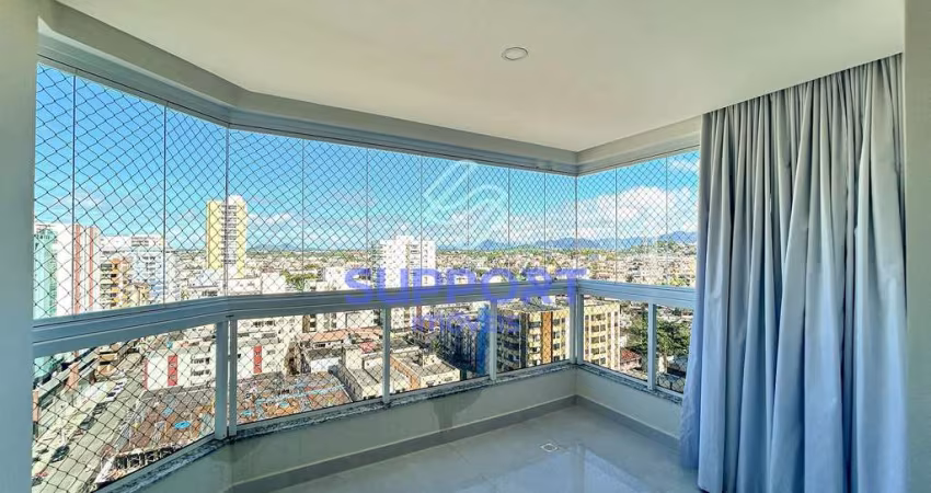 Apartamento 2 quartos na Praia do Morro, com sacada, 2 vagas e lazer completo, alto e moderno