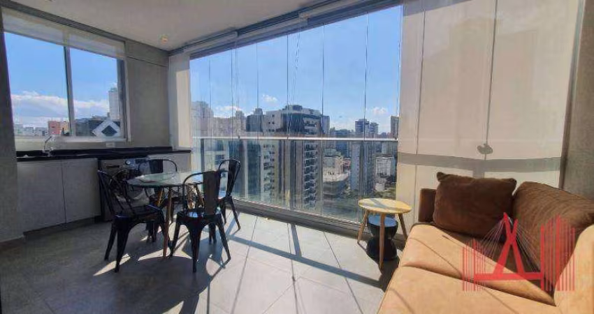 Studio mobiliado para alugar, 47 m² - Moema - São Paulo/SP