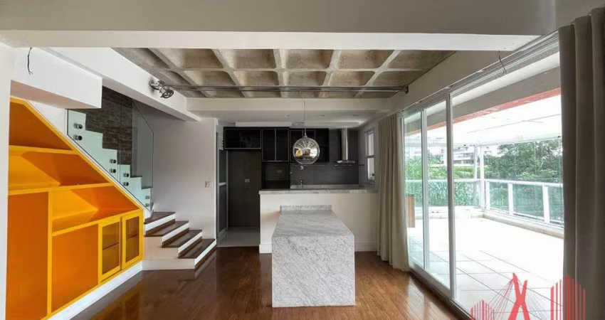 Apartamento Duplex com 1 dormitório para alugar, 105 m² por R$ 8.105,75/mês - Campo Belo - São Paulo/SP
