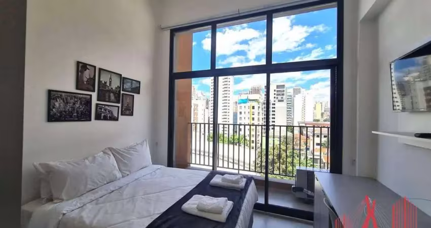 Apartamento studio mobiliado à venda com 1 dormitório, com 27 m² - perdizes