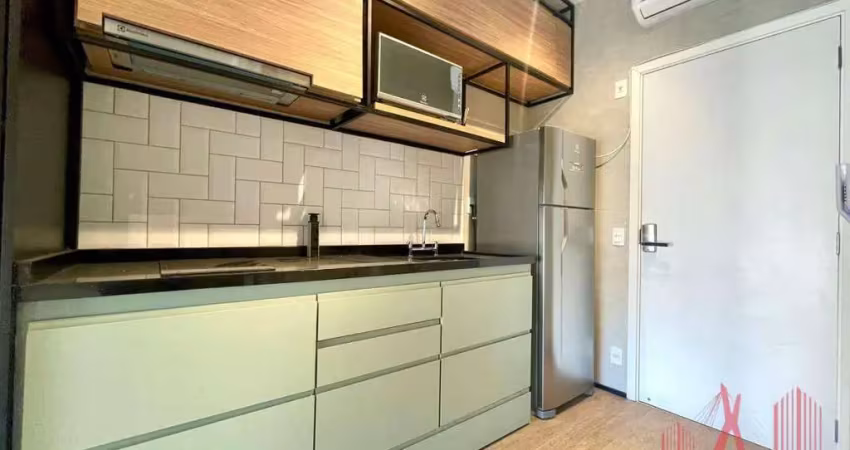 Apartamento studio mobiliado para locação com 1 dormitório, 1 banheiro, com 27 m² - perdizes
