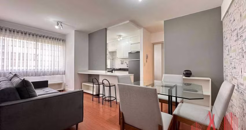 Apartamento MOBILIADO para Locação com 1 dormitório, 1 vaga de garagem, com 50 m² - Consolação