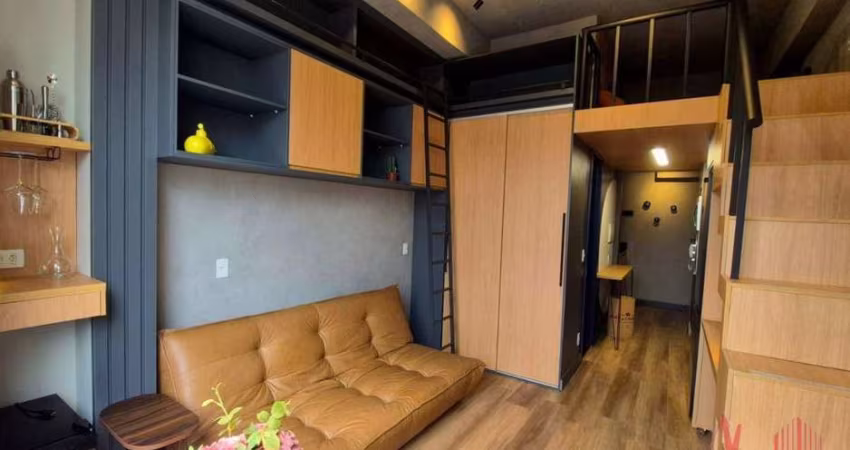 Apartamento Studio com pé direito duplo MOBILIADO para Locação com 1 dormitório, com 27 m² - Pinheiros