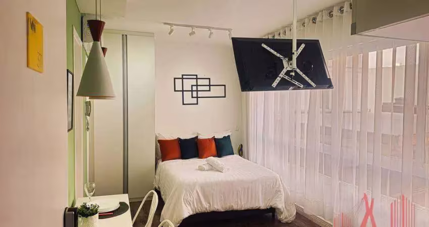 Apartamento Studio MOBILIADO para Locação com 1 dormitório, 1 vaga de garagem, com 32 m² - Perdizes