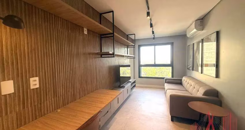 Apartamento mobiliado para locação com 1 dormitório, 1 vaga de garagem, com 45 m² - pinheiros