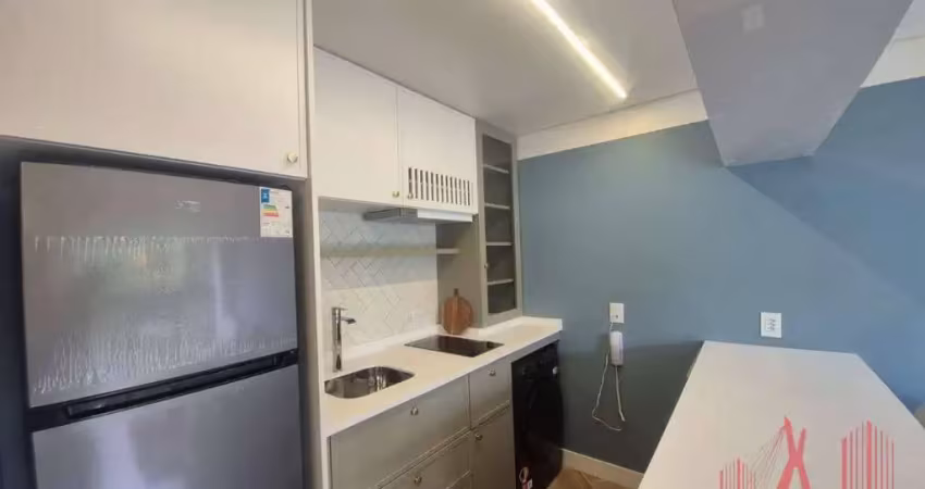 Studio mobiliado para locação com 1 dormitório, 1 vaga de garagem, com 34 m² - vila madalena