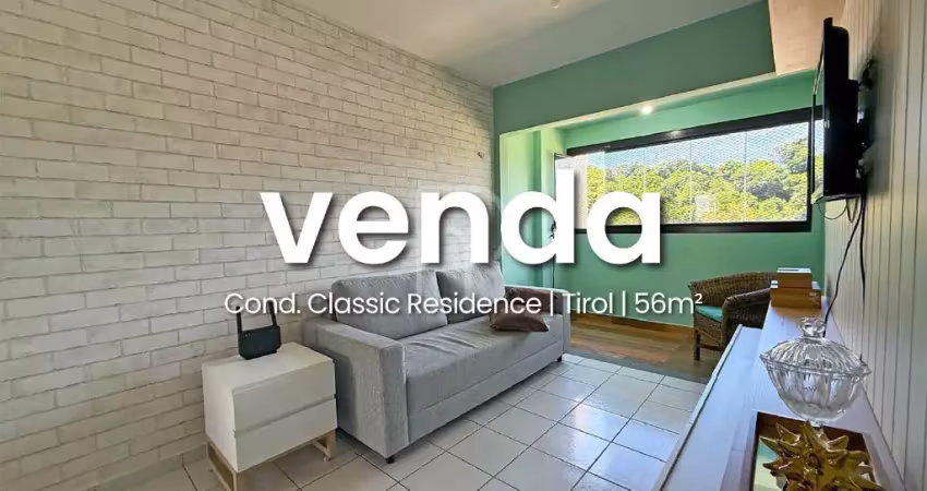 Apto com 56 m2 - 2 quartos (1 suíte) - Mobiliado -  Classic Residence Tirol - Melhor terminação - Sombra - 1 vaga