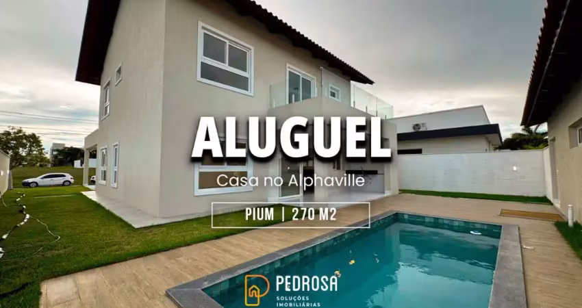 Aluguel casa alphaville pium 4 quartos/3 suites; nunca habitada; moveis na cozinha e banheiros; piscina; iptu e condominio inclusos