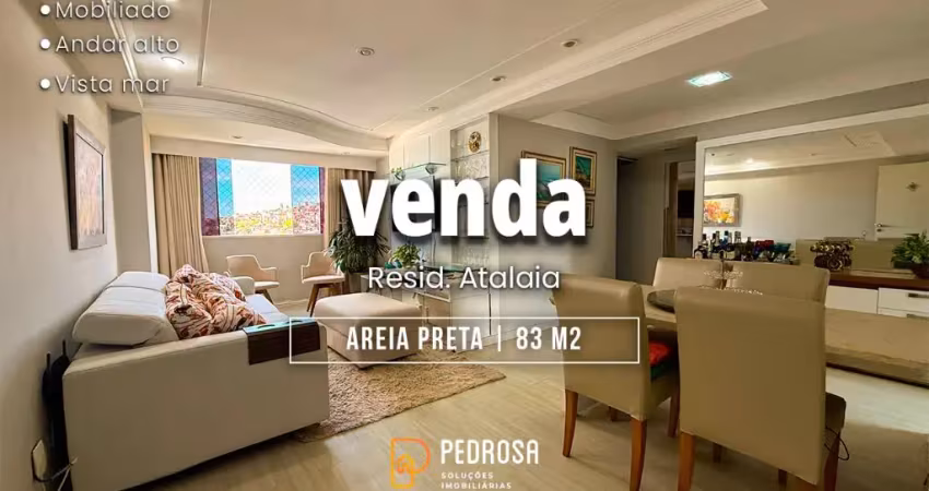 Apartamento vista mar e mobiliado com 86 m2 e 2 quartos em areia preta natal/rn