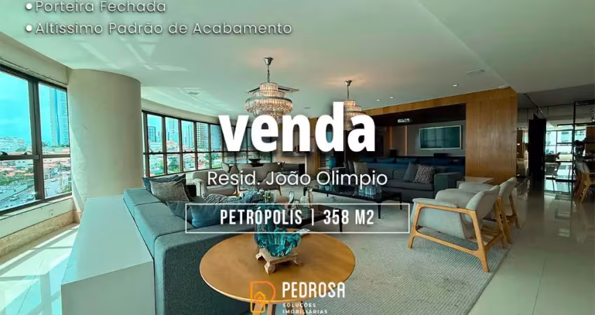 Fantástico apartamento mobiliado de 358m2 com 4 suítes e vista panoramica em natal/rn