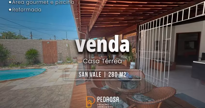 Casa terrea a venda de 280m2 com 3 suíte e 4 vagas no san vale em natal/rn