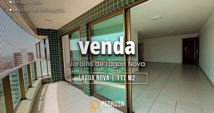 Apartamento à venda com 117m2 em andar alto com 3 quartos e 2 vagas em lagoa nova natal/rn