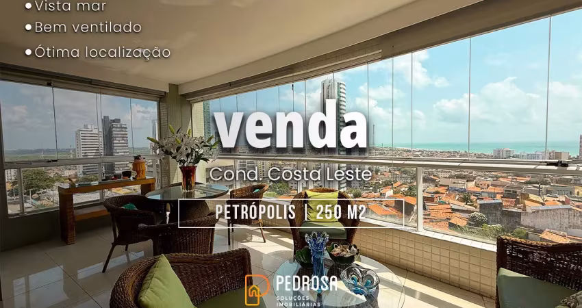 Ótimo apartamento de um por andar com 250m2 e 3 suítes com vista mar no petrópolis em natal/rn