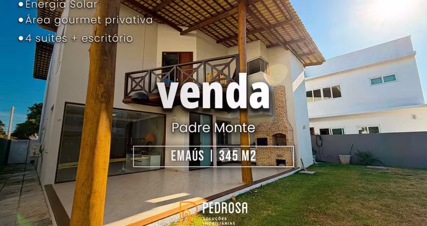 Casa duplex em condomínio de 342 m2 com 4 suítes e espaço gourmet em emaús natal/rn