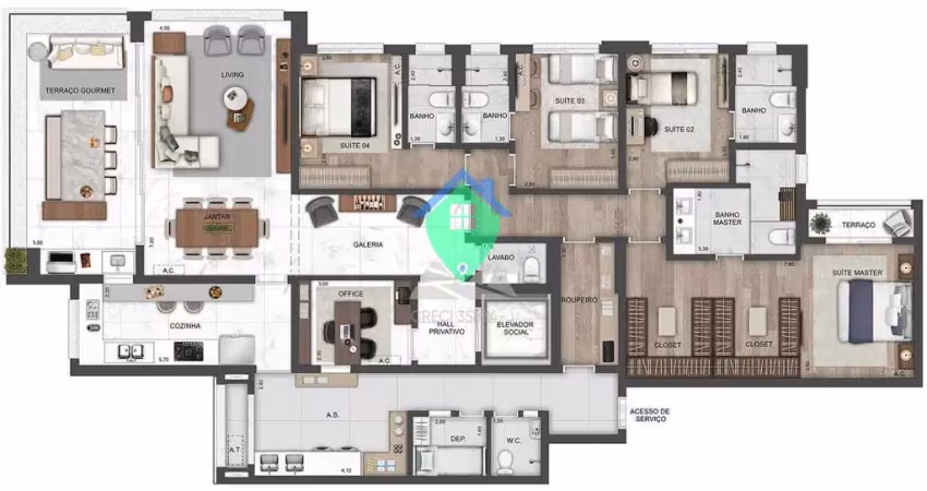 Apartamento alto padrão 238m² à venda por r$ 4.800.000,00 na vila romana, são paulo, sp