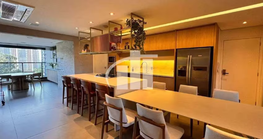 Apartamento modernizado e mobiliado à venda no the house, vila yara, 157m², 3quartos, 4vagas. com projeto exclusivo, móveis breton e franccino.