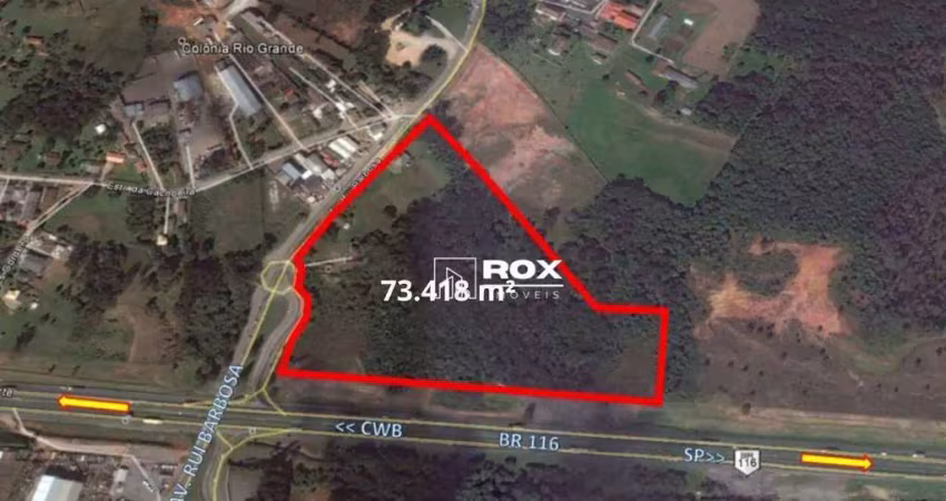 Terreno à venda, 73418 m² por r$ 23.127.000 - colônia rio grande, são josé dos pinhais/pr