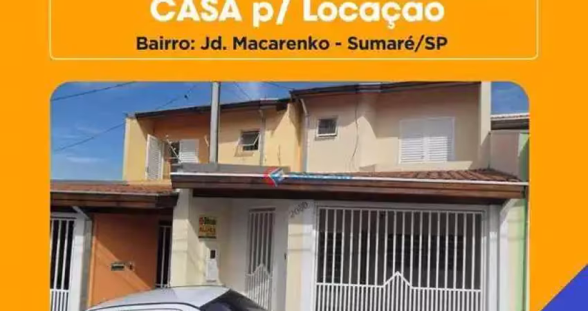 Casa de 03 quartos para alugar- jardim macarenko -sumaré/sp