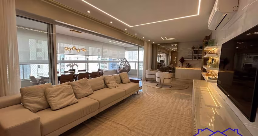 Luxuoso apartamento de 4 quartos no Setor Bueno, Goiânia-GO: 4 suítes, 3 salas, 6 banheiros, 3 vagas de garagem, 215m².