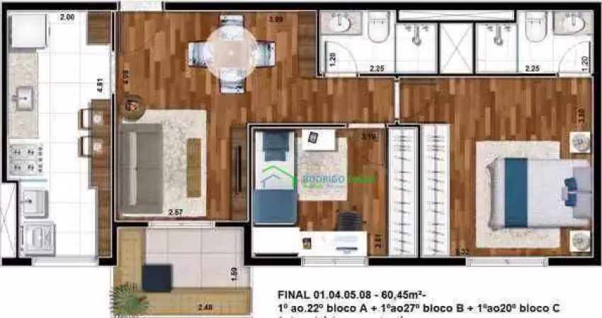 Apartamento 2 dormitórios, 1 suíte e varanda gourmet à 400m do parque municipal de barueri e 7 minutos de alphaville - venda e locação.