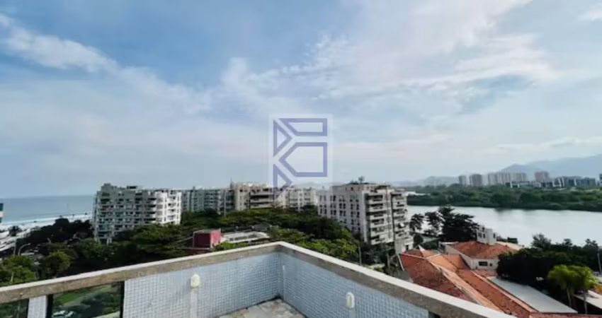 Imperdível cobertura de luxo com 4 quartos, vista Mar e Lagoa na Barra da Tijuca, Rio de Janeiro-RJ: 392m², 2 suítes, 5 salas, 6 banheiros.