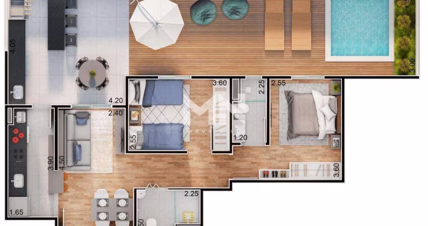 Apartamento na planta à venda, 2 quartos, 1 suíte, 1 vaga, Edifício Villa Di Trento - Itu/SP