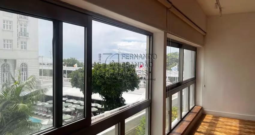 Alugo apartamento com 300m², ao lado do edifício chopin na av. atlântica, com vista lateral praia, hotel copacabana palace, fernando brandão imóveis