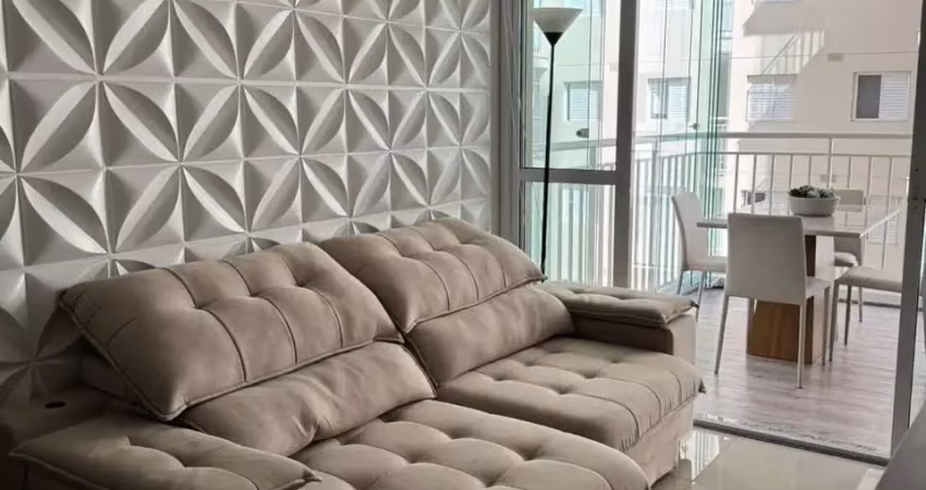 Aluga-se apartamento 2 dormitórios 1 suíte com sacada, mobiliado no macedo