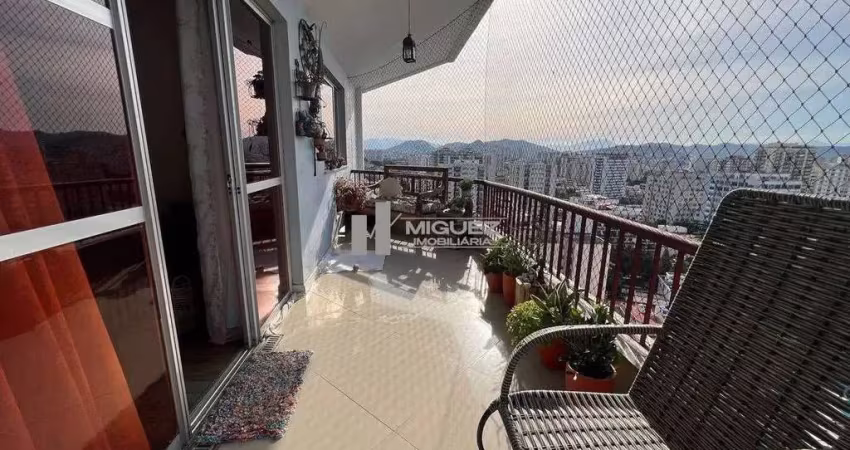 À venda no méier: cobertura duplex com 140 m², 3 quartos (1 suíte), sala ampla em dois ambientes e varanda. destaque para o terraço com área gourmet, ideal para lazer. possui 2 vagas na escritura e po