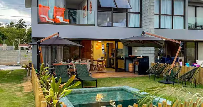 Casa em condomínio beira-mar de 126m² com suíte em são miguel dos milagres