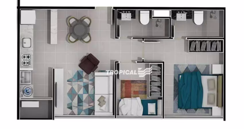 Apartamento com 2 dormitórios à venda, 48 m² por r$ 512.233,29 - victor konder - blumenau/sc
