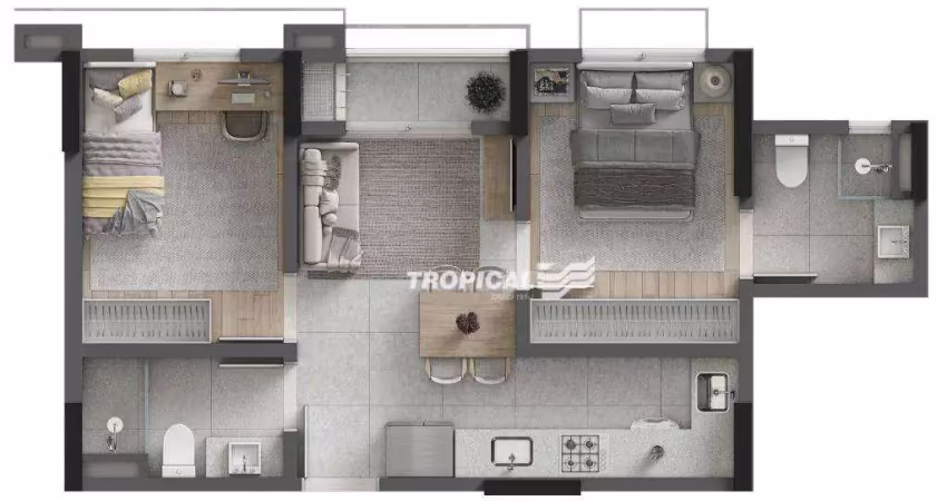 Apartamento com 2 dormitórios à venda, 52 m² por R$ 361.000,00 - Vorstadt - Blumenau/SC