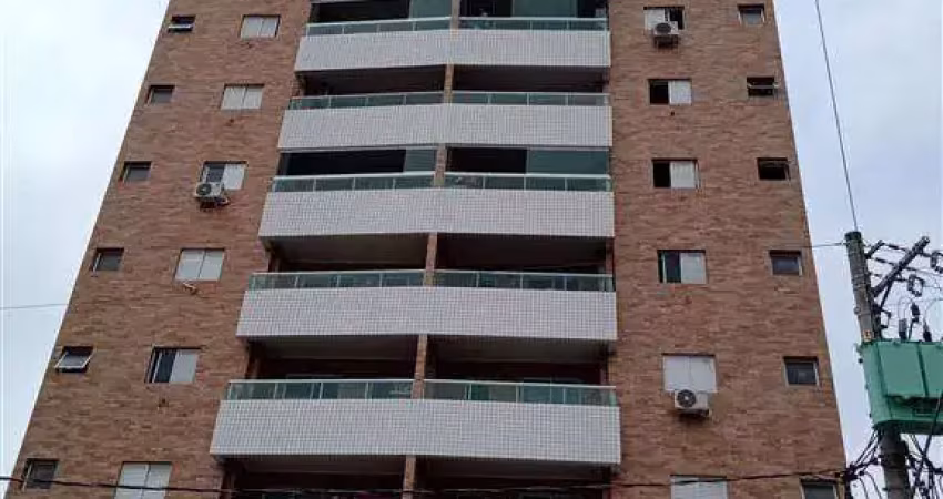 415mil - apartamento lado praia 2 quartos 1 suite, vila guilhermina sacada com churrasqueira - piscina