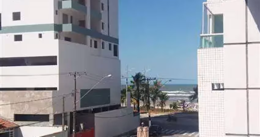 2 dormitorios com sacada vista para o mar, 50 metros da praia do caiçara, solarium com piscina e churrasqueira por r$315.000 à vista ou pelos bancos