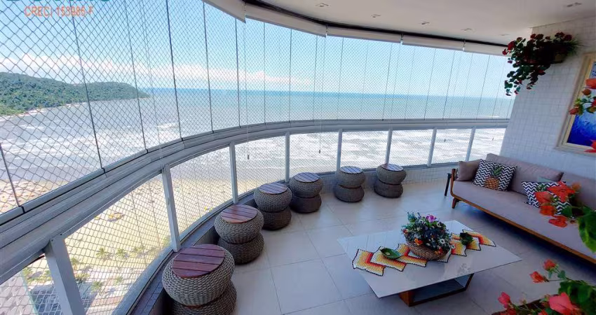 3.300milhão  - apartamento 4 dormitorios sendo 3 suites - 3 vagas privativas - maravilhosa vista mar - semi mobiliado - frente mar