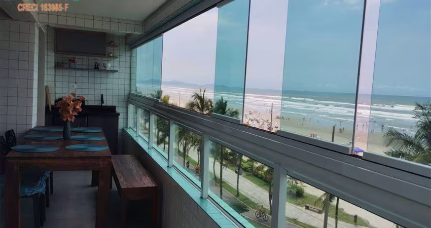 LINDO APARTAMENTO FRENTE MAR, VISTA PANORÂMICA, 2 DORMS. 2 VAGAS DEMARCADAS, LAZER COMPLETO