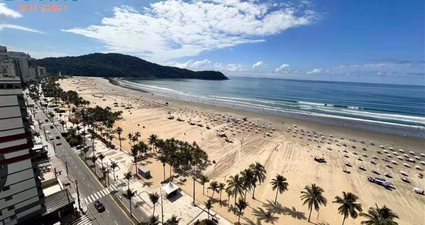 460mil - 2 dormitórios 1 suíte - mobiliado - vista mar definitiva - praia do boqueirao - 2 banheiros prédio frente mar
