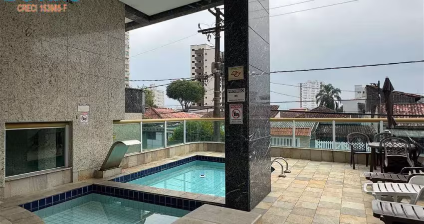 350mil - apartamento 1 quarto com suite - sacada com churrasqueira lazer completo 250m do mar da vila tupi