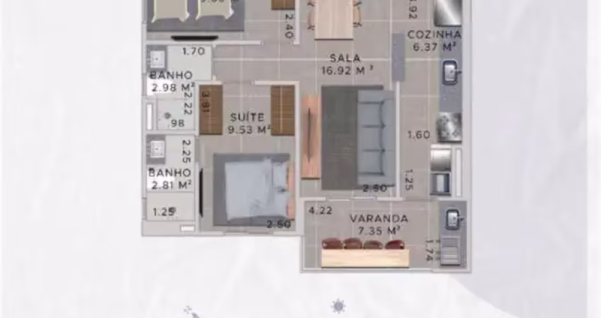 630mil - apartamento lateral em predio frente mar com linda vista 2 quartos um suite entrega fevereiro 2025