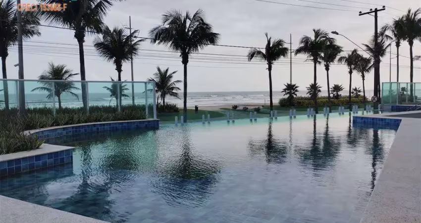 Lindo apartamento pé na areia, prédio frente mar, 2 dormitórios com varanda gourmet, lazer completo, r$595.000 à vista
