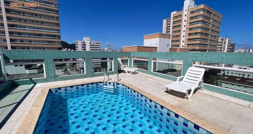 Lindo apartamento com 1 dormitório, sacada e lazer com piscina no terraço, localizado a 350 metros da praia e no coração do boqueirão por apenas r$285.000 à vista ou pelos bancos