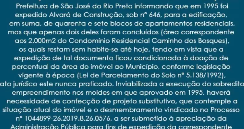 Área de 71.547 m² com Possibilidade de Incorporação Imobiliária - São José do Rio Preto - SP