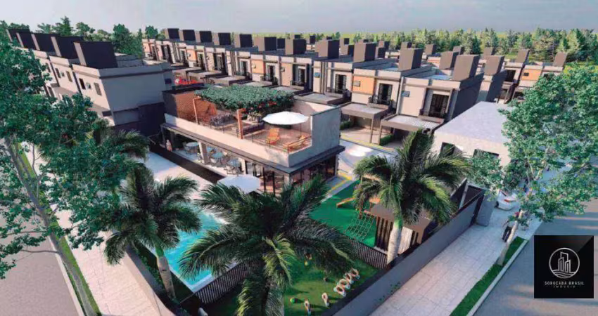 Lançamento sobrado com 3 dormitórios à venda, 119 m² - residencial es santorini - chácaras reunidas são jorge - sorocaba/sp