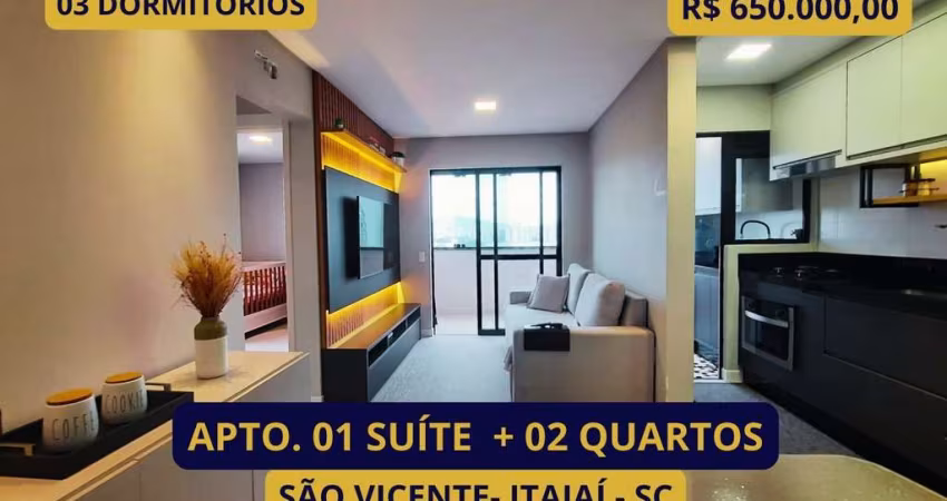 Apartamento para Venda em Itajaí, São Vicente, 3 dormitórios, 1 suíte, 2 banheiros, 1 vaga