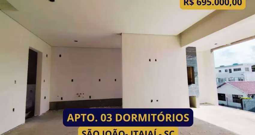 Apartamento para venda em itajaí, são joão, 3 dormitórios, 1 suíte, 2 banheiros, 2 vagas