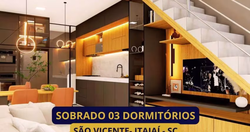 Sobrado para venda em itajaí, são vicente, 3 dormitórios, 1 suíte, 3 banheiros, 2 vagas