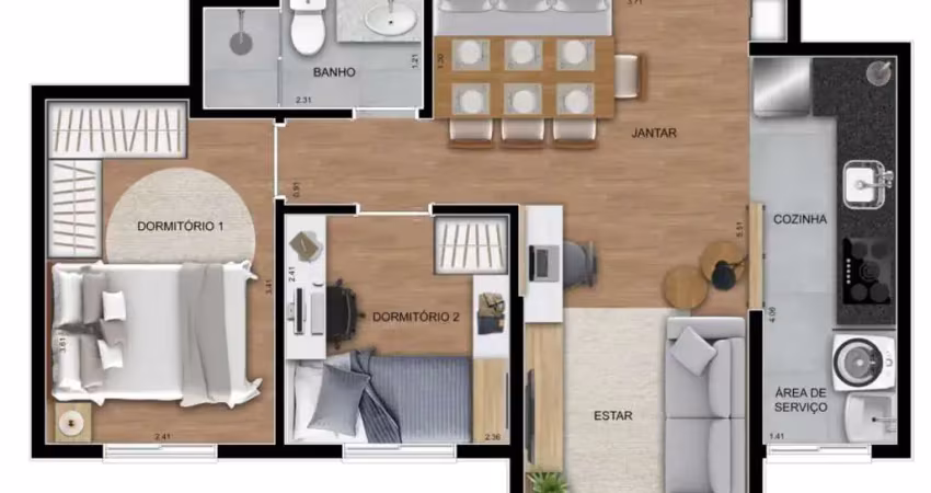 Apartamento 44 m2 com lazer completo - casa branca - santo andré
